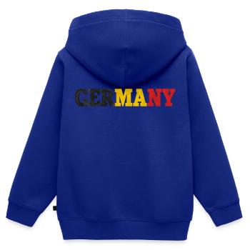Deutschland - Kinder Premium Organic Zip Hoodie - Royalblau - Hinten - AI Model Kid Male (0cm)