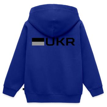 Flagge der Ukraine - Kinder Premium Organic Zip Hoodie - Royalblau - Hinten - AI Model Kid Male (0cm)