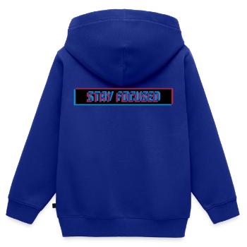 stay focused 3d verschwommen logo roter balken des - Kinder Premium Organic Zip Hoodie - Royalblau - Hinten - AI Model Kid Male (0cm)