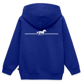 Linie Streifen Rennendes Pferd - Kinder Premium Organic Zip Hoodie - Royalblau - Hinten - AI Model Kid Male (0cm)