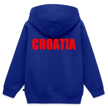 Kroatien - Kinder Premium Organic Zip Hoodie - Royalblau - Hinten - AI Model Kid Male (0cm)