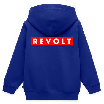 Revolt - Kinder Premium Organic Zip Hoodie - Royalblau - Hinten - AI Model Kid Male (0cm)