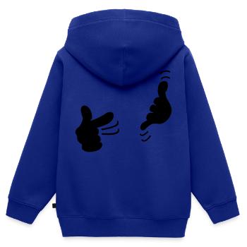 Appelez-moi / call me (1c) - Sweat Premium à capuche zippé enfant bio - bleu roi - Dos - AI Model Kid Male (0cm)