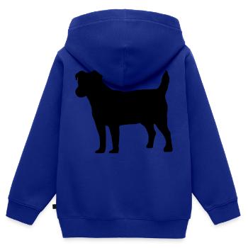 Jack Russell - Kinder Premium Organic Zip Hoodie - Royalblau - Hinten - AI Model Kid Male (0cm)