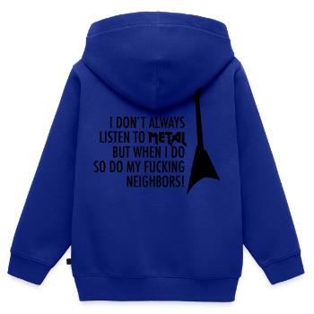 20-30 Metal Musik - Kinder Premium Organic Zip Hoodie - Royalblau - Hinten - AI Model Kid Male (0cm)