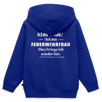 Feuerwehrfrau - Kinder Premium Organic Zip Hoodie - Royalblau - Hinten - AI Model Kid Male (0cm)