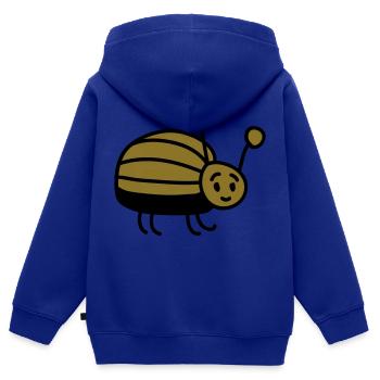 petit coléoptère - Sweat Premium à capuche zippé enfant bio - bleu roi - Dos - AI Model Kid Male (0cm)