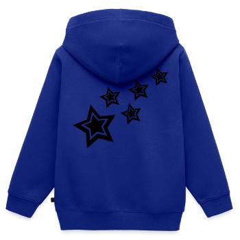 stars - Sweat Premium à capuche zippé enfant bio - bleu roi - Dos - AI Model Kid Male (0cm)