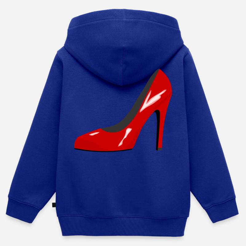 chaussures à talon - Sweat Premium à capuche zippé enfant bio - bleu roi