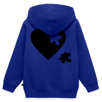 Herz Puzzle - Kinder Premium Organic Zip Hoodie - Royalblau - Hinten - AI Model Kid Male (0cm)