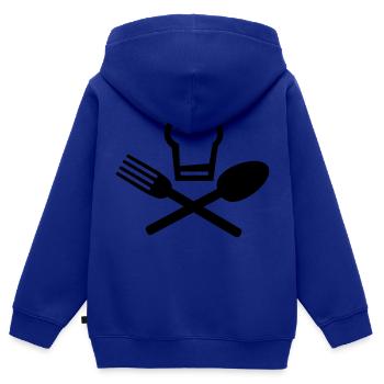 Koch Löffel Gabel - Kinder Premium Organic Zip Hoodie - Royalblau - Hinten - AI Model Kid Male (0cm)