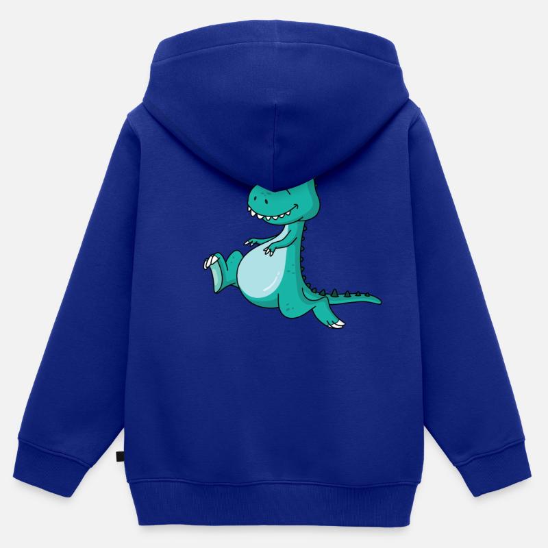 Dinosaur Rex doux-cadeau enfants Dino - Sweat Premium à capuche zippé enfant bio - bleu roi
