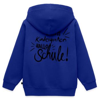 Tschüss kindergarten - Kinder Premium Organic Zip Hoodie - Royalblau - Hinten - AI Model Kid Male (0cm)