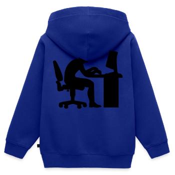 Büro Computer - Kinder Premium Organic Zip Hoodie - Royalblau - Hinten - AI Model Kid Male (0cm)