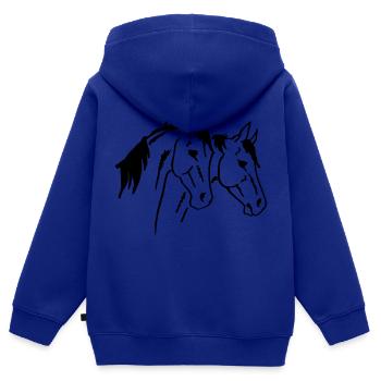 Zwei Pferde - Kinder Premium Organic Zip Hoodie - Royalblau - Hinten - AI Model Kid Male (0cm)