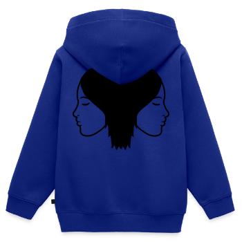 paar 2 frauen team freunde freundin schwester kopf - Kinder Premium Organic Zip Hoodie - Royalblau - Hinten - AI Model Kid Male (0cm)