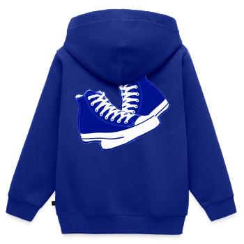 chaussures old school - Sweat Premium à capuche zippé enfant bio - bleu roi - Dos - AI Model Kid Male (0cm)