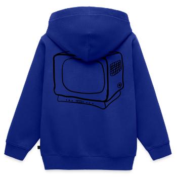 Vieille télévision - Sweat Premium à capuche zippé enfant bio - bleu roi - Dos - AI Model Kid Male (0cm)