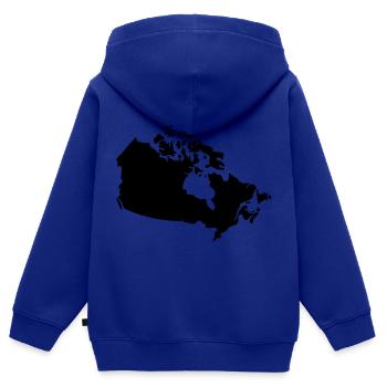 Canada Canada Carte - Sweat Premium à capuche zippé enfant bio - bleu roi - Dos - AI Model Kid Male (0cm)