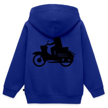 Fahrzeug - Simson Schwalbe - Kinder Premium Organic Zip Hoodie - Royalblau - Hinten - AI Model Kid Male (0cm)