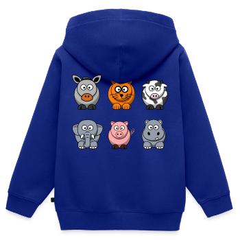 Bauernhof - Kinder Premium Organic Zip Hoodie - Royalblau - Hinten - AI Model Kid Male (0cm)