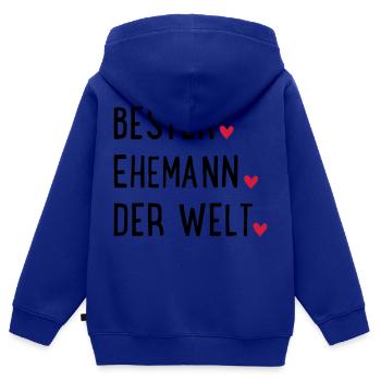 Meilleur mari du monde - Sweat Premium à capuche zippé enfant bio - bleu roi - Dos - AI Model Kid Male (0cm)