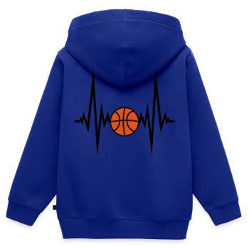 rythme cardiaque impulsion de basket-ball frapper objectif im - Sweat Premium à capuche zippé enfant bio - bleu roi - Dos - AI Model Kid Male (0cm)