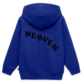 Ich bin nichts für schwache Nerven - Kinder Premium Organic Zip Hoodie - Royalblau - Hinten - AI Model Kid Male (0cm)