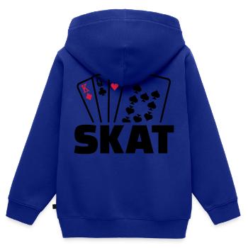 Skat - Kinder Premium Organic Zip Hoodie - Royalblau - Hinten - AI Model Kid Male (0cm)