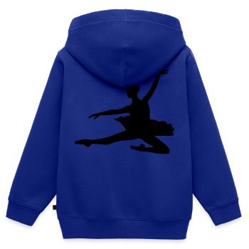 Ballet - Sweat Premium à capuche zippé enfant bio - bleu roi - Dos - AI Model Kid Male (0cm)