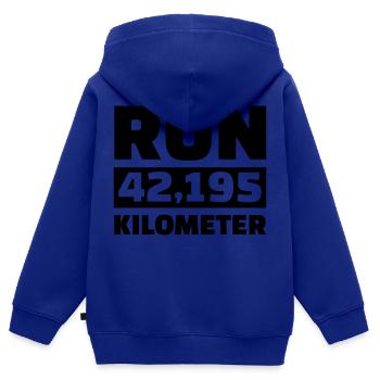 Marathon - Sweat Premium à capuche zippé enfant bio - bleu roi - Dos - AI Model Kid Male (0cm)