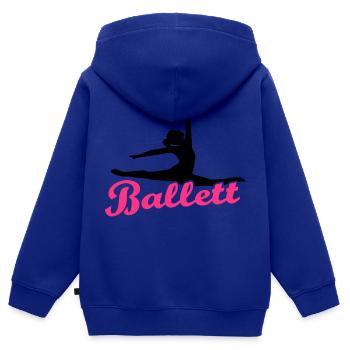 Ballett - Kinder Premium Organic Zip Hoodie - Royalblau - Hinten - AI Model Kid Male (0cm)