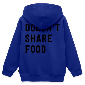 Doesn't share food - Kids Premium Organic Zip-up Hoodie - royal blue - Back - AI Model Kid Male (0cm)
