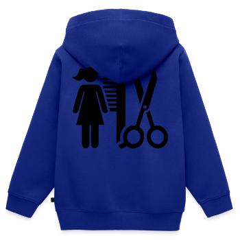 Friseurin - Kinder Premium Organic Zip Hoodie - Royalblau - Hinten - AI Model Kid Male (0cm)