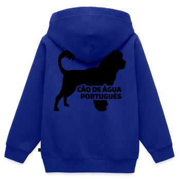 Portugiesischer Wasserhund - Kinder Premium Organic Zip Hoodie - Royalblau - Hinten - AI Model Kid Male (0cm)