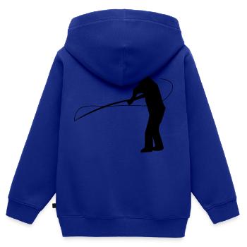 angler - Sweat Premium à capuche zippé enfant bio - bleu roi - Dos - AI Model Kid Male (0cm)