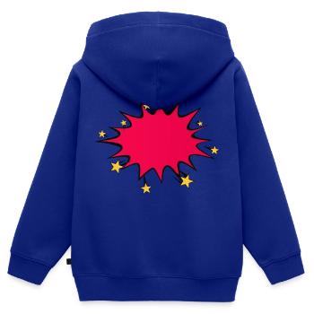 bulle explosion etoile eclate dessin - Sweat Premium à capuche zippé enfant bio - bleu roi - Dos - AI Model Kid Male (0cm)