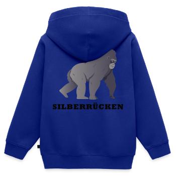 Silberrücken | Gorilla - Kinder Premium Organic Zip Hoodie - Royalblau - Hinten - AI Model Kid Male (0cm)
