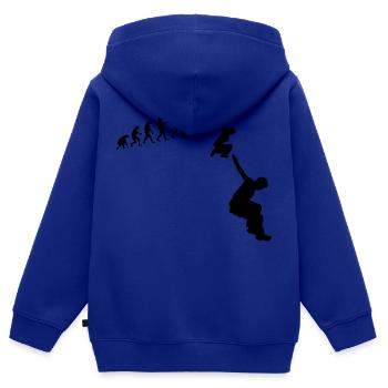 Evolution Parkour Sports extrêmes - Sweat Premium à capuche zippé enfant bio - bleu roi - Dos - AI Model Kid Male (0cm)