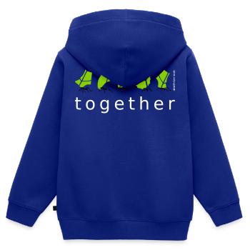 ensemble Ant Ensemble travail d’équipe social - Sweat Premium à capuche zippé enfant bio - bleu roi - Dos - AI Model Kid Male (0cm)