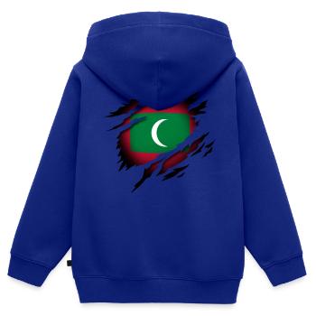 Malediven im Herzen - Kinder Premium Organic Zip Hoodie - Royalblau - Hinten - AI Model Kid Male (0cm)