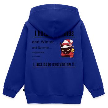 I hate Christmas - Kinder Premium Organic Zip Hoodie - Royalblau - Hinten - AI Model Kid Male (0cm)