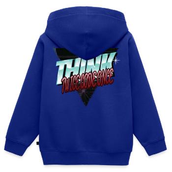 health informatics specialist clothing - Kinder Premium Organic Zip Hoodie - Royalblau - Hinten - AI Model Kid Male (0cm)