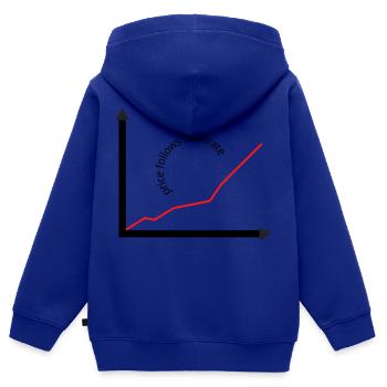 Le prix suit le hashrate - Sweat Premium à capuche zippé enfant bio - bleu roi - Dos - AI Model Kid Male (0cm)