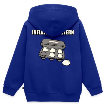 INFLATIONS OSTERN - Kinder Premium Organic Zip Hoodie - Royalblau - Hinten - AI Model Kid Male (0cm)