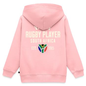 Sth Africa Vintage-Rugbyspieler - Kinder Premium Organic Zip Hoodie - Rosa - Hinten - AI Model Kid Female (0cm)
