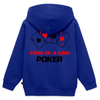 poker four of a kind - Kinder Premium Organic Zip Hoodie - Royalblau - Hinten - AI Model Kid Male (0cm)