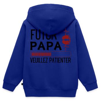 WERDENDER VATER - Kinder Premium Organic Zip Hoodie - Royalblau - Hinten - AI Model Kid Male (0cm)