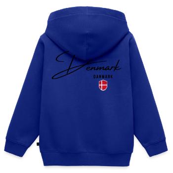 Flagge von Dänemark, dänischer Stolz - Kinder Premium Organic Zip Hoodie - Royalblau - Hinten - AI Model Kid Male (0cm)