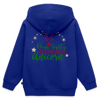 Lieber Weihnachtsmann, - Kinder Premium Organic Zip Hoodie - Royalblau - Hinten - AI Model Kid Male (0cm)